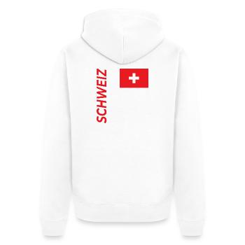 Davos - Unisex Premium Bio Zip Hoodie - Weiß - Hinten - Thijin (182cm)