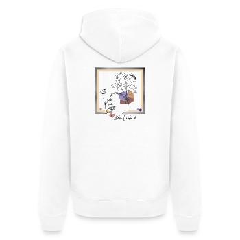 Cadre photo avec des fleurs - Veste à capuche bio Premium Unisexe - blanc - Dos - Thijin (182cm)