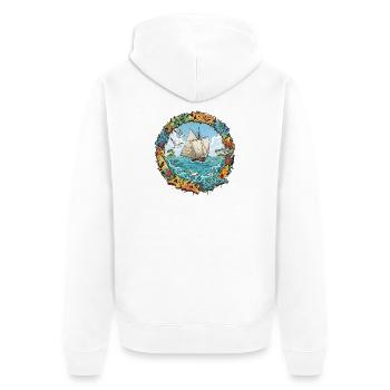 Graffiti Voyage en mer - Veste à capuche bio Premium Unisexe - blanc - Dos - Thijin (182cm)