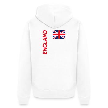 Manchester - Unisex Premium Organic Zip Hoodie - white - Back - Thijin (182cm)