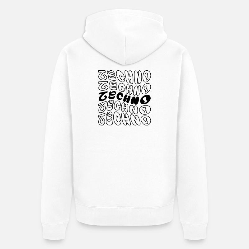 Conception de logo Techno wavy. - Veste à capuche bio Premium Unisexe - blanc