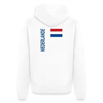 Amersfoort - Unisex Premium Bio Zip Hoodie - Weiß - Hinten - Thijin (182cm)