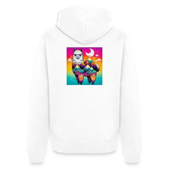 Alpaga - Veste à capuche bio Premium Unisexe - blanc - Dos - Thijin (182cm)