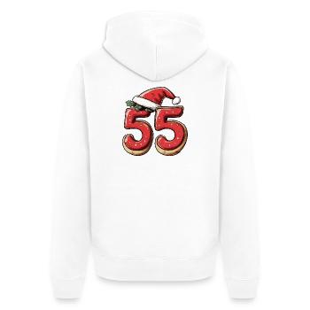 55 Number Cookie Christmas - Unisex Premium Organic Zip Hoodie - white - Back - Thijin (182cm)