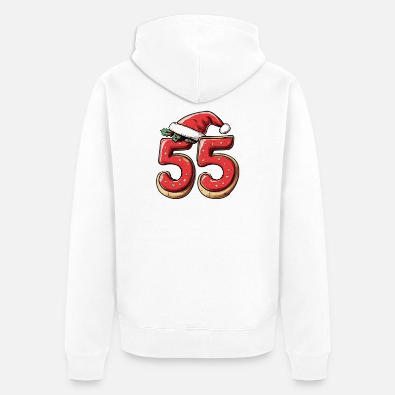 Biscuit de Noël à 55 chiffres - Veste à capuche bio Premium Unisexe - blanc