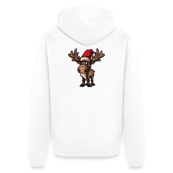 Elch Weihnachten - Unisex Premium Bio Zip Hoodie - Weiß - Hinten - Thijin (182cm)