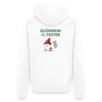 witzig Weihnachten Glühweintester Wichtel Ho ho ho - Unisex Premium Bio Zip Hoodie - Weiß - Hinten - Thijin (182cm)