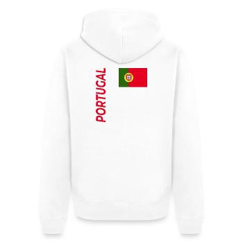 Lissabon - Unisex Premium Bio Zip Hoodie - Weiß - Hinten - Thijin (182cm)