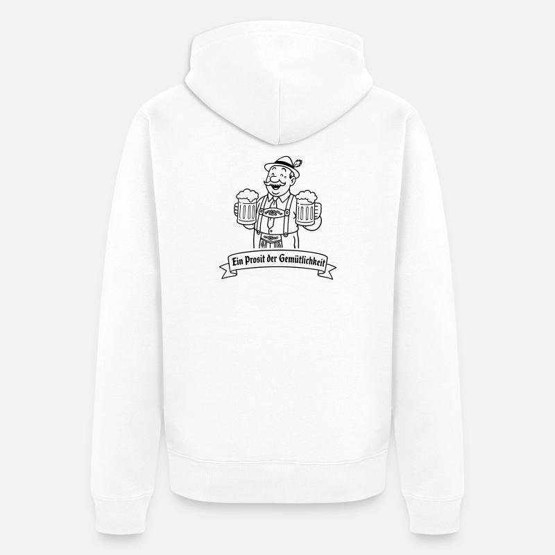 Herr Bier - Ein Prosit der Gemütlichkeit - Veste à capuche bio Premium Unisexe - blanc