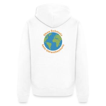 Weltkugel Umweltsschutz Appell - Unisex Premium Bio Zip Hoodie - Weiß - Hinten - Thijin (182cm)