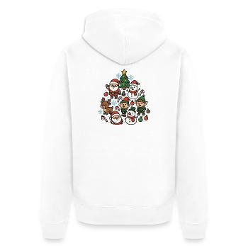 Weihnachtswelt mit Santa Elfen Schnee - Unisex Premium Bio Zip Hoodie - Weiß - Hinten - Thijin (182cm)