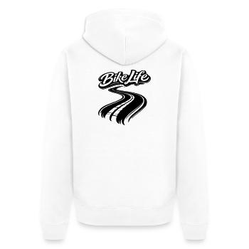 Bike Life Biker Design - Veste à capuche bio Premium Unisexe - blanc - Dos - Thijin (182cm)