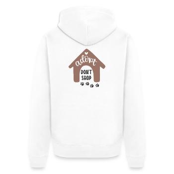 Adoptez, ne magasinez pas de t-shirt pour chiens : Animal Love - Veste à capuche bio Premium Unisexe - blanc - Dos - Thijin (182cm)