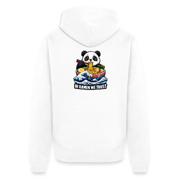 Panda In Ramen We Trust - Unisex Premium Organic Zip Hoodie - white - Back - Thijin (182cm)