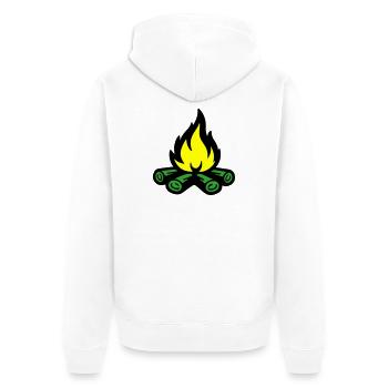 Campfire Symbol Flame - Unisex Premium Organic Zip Hoodie - white - Back - Thijin (182cm)