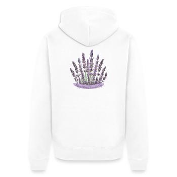 Bouquet de lavande pour la Journée nationale de la lavande - Veste à capuche bio Premium Unisexe - blanc - Dos - Thijin (182cm)