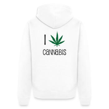 J'aime le cannabis - Veste à capuche bio Premium Unisexe - blanc - Dos - Thijin (182cm)