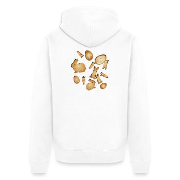 Easter Cookie Cookie Motifs Set with Bunny & Egg - Unisex Premium Organic Zip Hoodie - white - Back - Thijin (182cm)
