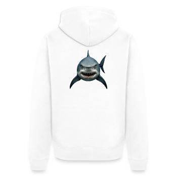 Costume de requin Océan Animal marin Dangereux - Veste à capuche bio Premium Unisexe - blanc - Dos - Thijin (182cm)