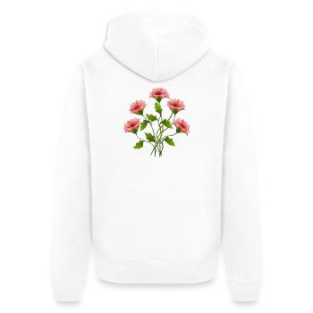 Blumen - Unisex Premium Bio Zip Hoodie - Weiß - Hinten - Thijin (182cm)