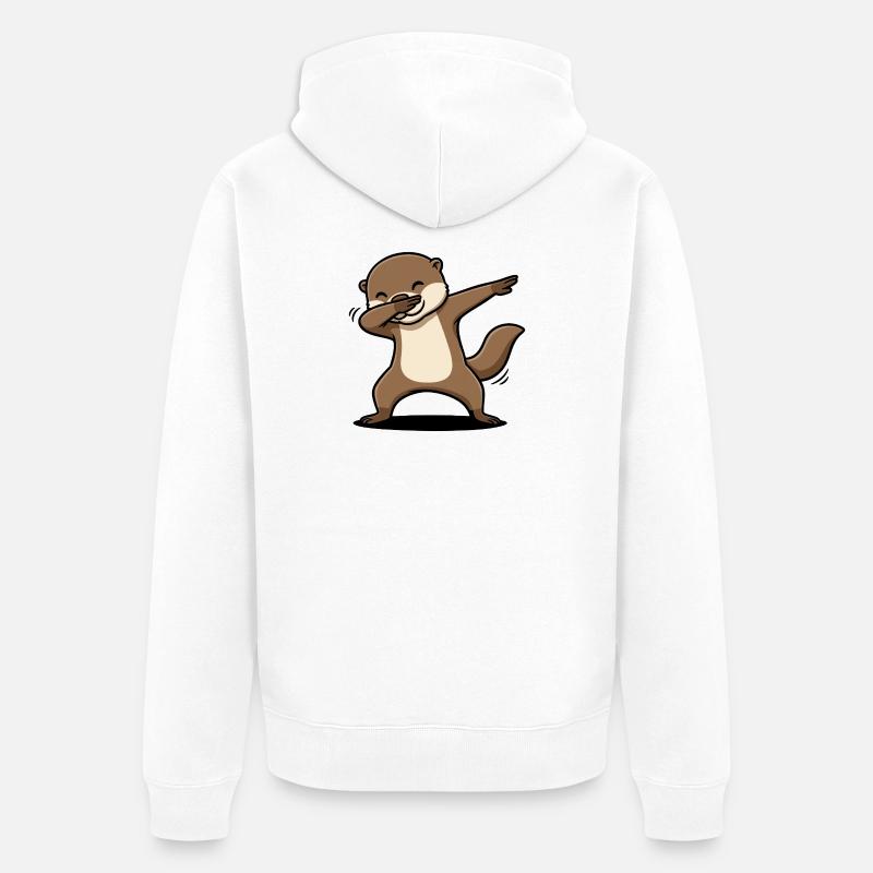 Otter Dab Fun - Veste à capuche bio Premium Unisexe - blanc