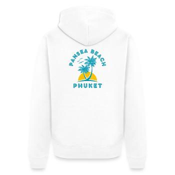 Phuket Beach Palmen Sonnenuntergang - Unisex Premium Bio Zip Hoodie - Weiß - Hinten - Thijin (182cm)