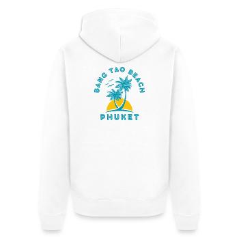 Teint de départ de Phuket Palm Sunset - Veste à capuche bio Premium Unisexe - blanc - Dos - Thijin (182cm)