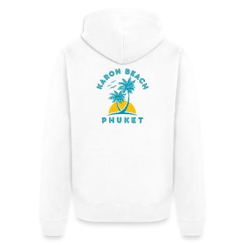 Karon Beach Phuket Palm Sunset  - Unisex Premium Organic Zip Hoodie - white - Back - Thijin (182cm)