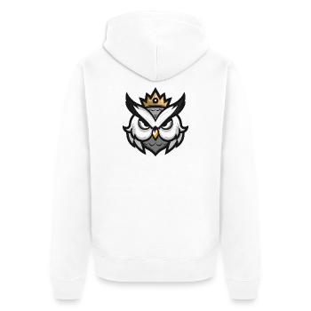 Couronne de tête de hibou - Veste à capuche bio Premium Unisexe - blanc - Dos - Thijin (182cm)