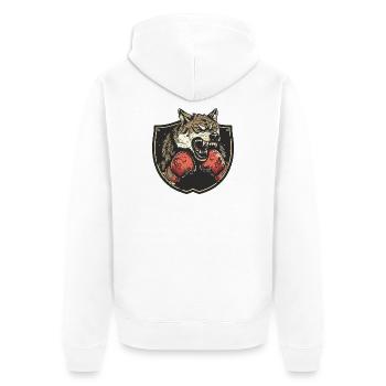 Wolf Boxer MMA - Veste à capuche bio Premium Unisexe - blanc - Dos - Thijin (182cm)