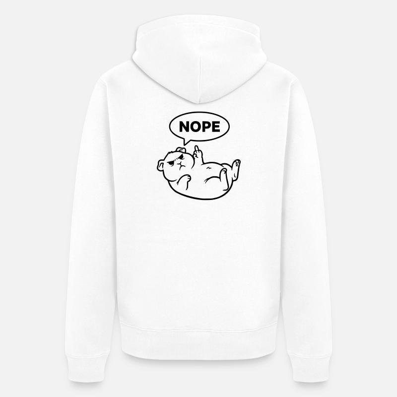 Cochon d’Inde rongeur Non noir - Veste à capuche bio Premium Unisexe - blanc