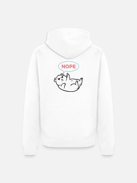 Meerschweinchen Nope Bunt Outline - Unisex Premium Bio Zip Hoodie - Weiß