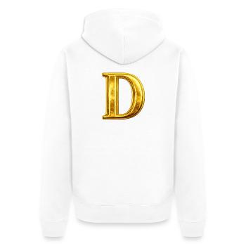 Monogramme en D Or - Veste à capuche bio Premium Unisexe - blanc - Dos - Thijin (182cm)