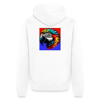 Papagei - Unisex Premium Bio Zip Hoodie - Weiß - Hinten - Thijin (182cm)
