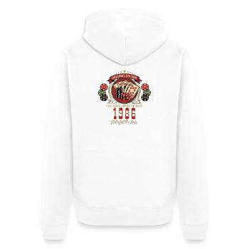 T-shirt de poker anniversaire 1986, t-shirt Légende du poker - Veste à capuche bio Premium Unisexe - blanc - Dos - Thijin (182cm)