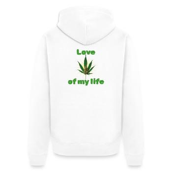 Liebe meines Lebens - Unisex Premium Bio Zip Hoodie - Weiß - Hinten - Thijin (182cm)