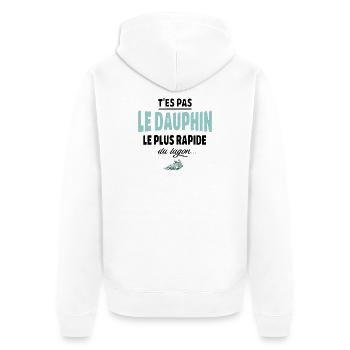 T’es pas le dauphin le plus rapide du lagon - Veste à capuche bio Premium Unisexe - blanc - Dos - Thijin (182cm)