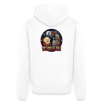 Popcorn Horror Film Lustiger Vergleich - Unisex Premium Bio Zip Hoodie - Weiß - Hinten - Thijin (182cm)