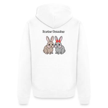 Osterhasen Süßes Hasen-Paar-Shirt - Unisex Premium Bio Zip Hoodie - Weiß - Hinten - Thijin (182cm)