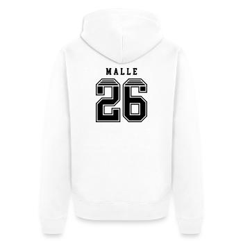 Malle 26 Trikot - Unisex Premium Bio Zip Hoodie - Weiß - Hinten - Thijin (182cm)