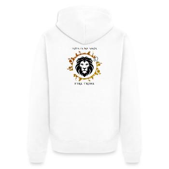 Mon signe Lion - Veste à capuche bio Premium Unisexe - blanc - Dos - Thijin (182cm)
