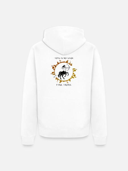 My sign is Sagittarius - Unisex Premium Organic Zip Hoodie - white
