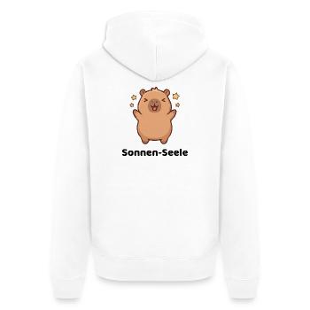 Sonnen-Seele  - Unisex Premium Bio Zip Hoodie - Weiß - Hinten - Thijin (182cm)