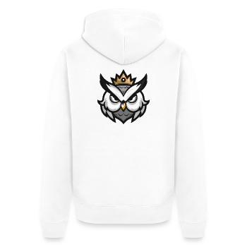 Couronne de tête de hibou - Veste à capuche bio Premium Unisexe - blanc - Dos - Thijin (182cm)