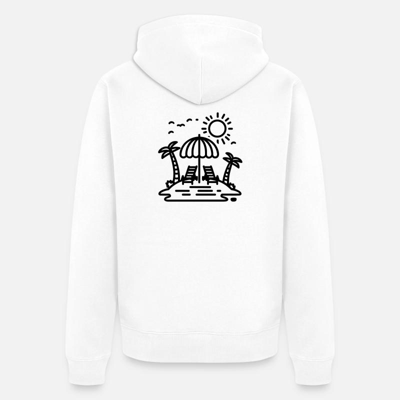 plage - Veste à capuche bio Premium Unisexe - blanc