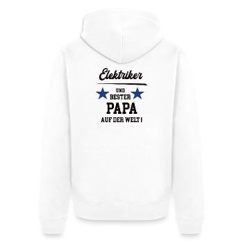 Elektriker Bester Papa Vatertag Geburtstag - Unisex Premium Bio Zip Hoodie - Weiß - Hinten - Thijin (182cm)