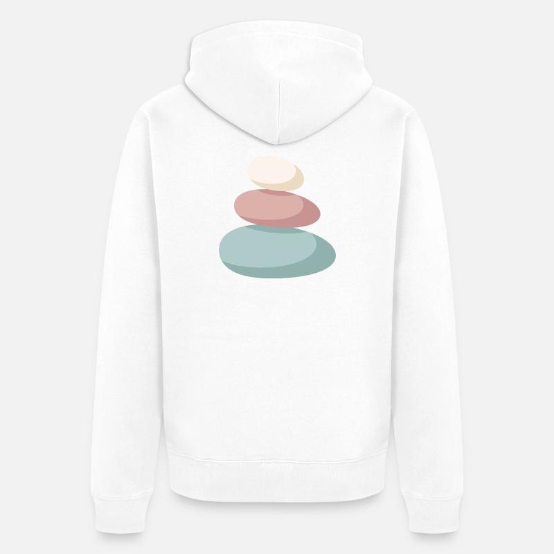 Pastel Stone Stack - Unisex Premium Organic Zip Hoodie - white