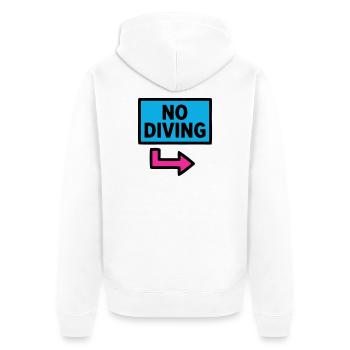 No Diving Schild Pool Retro - Unisex Premium Bio Zip Hoodie - Weiß - Hinten - Thijin (182cm)