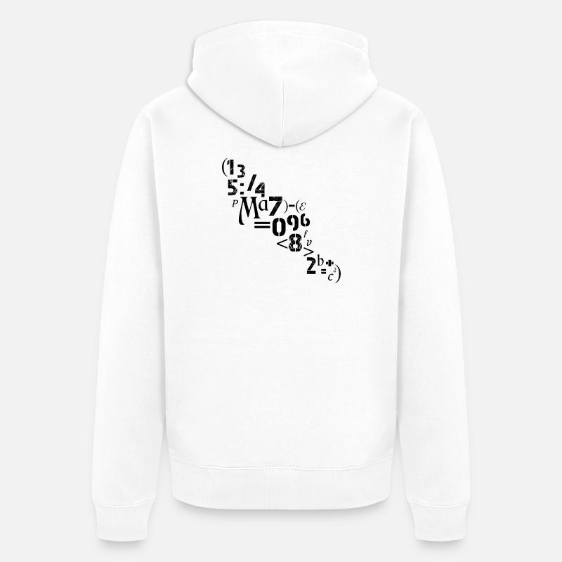 Mathématicien, enseignant Nombres, analyste de signes - Veste à capuche bio Premium Unisexe - blanc