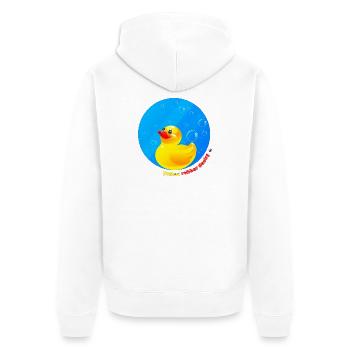 Yellow rubber duck illustration in a circle - Unisex Premium Organic Zip Hoodie - white - Back - Thijin (182cm)